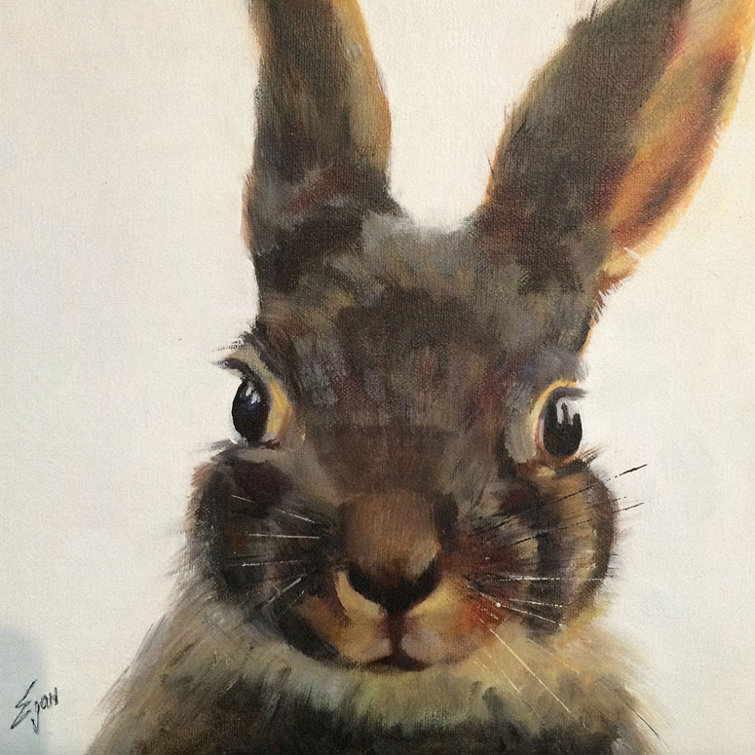 GreenBox Art Brown Bunny On Canvas by Nancy Egan Print Wayfair